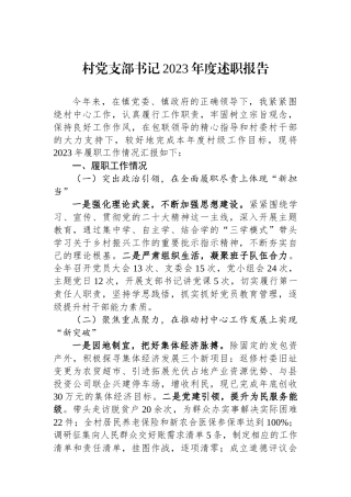 村党支部书记2023年度述职报告.docx
