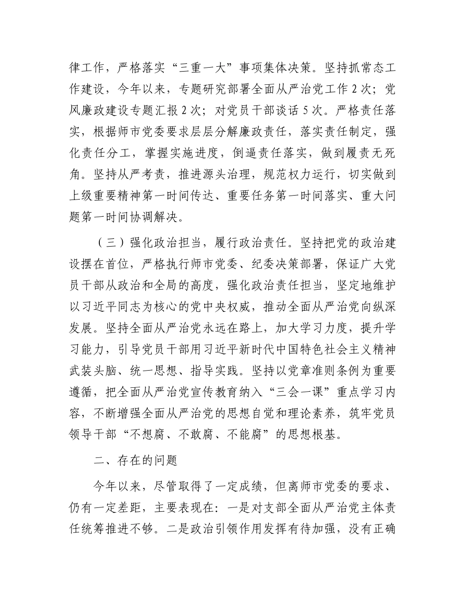 党支部书记履行全面从严治党第一责任人责任情况报告.docx_第2页