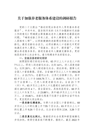 关于加强养老服务体系建设的调研报告.docx
