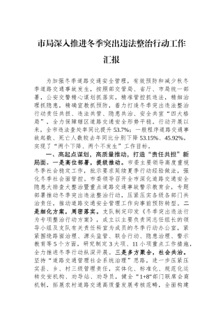 市局深入推进冬季突出违法整治行动工作汇报.docx