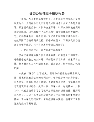 县委办领导班子述职报告.docx