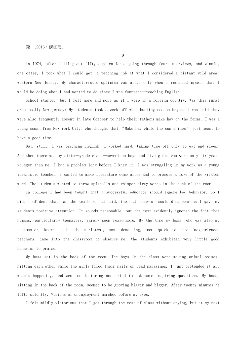 高三英语二轮突破 阅读理解特训4（含解析）.doc_第1页