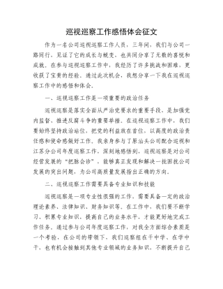 巡视巡察工作感悟体会征文.docx