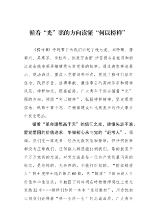 循着“光”照的方向读懂“何以榜样”.docx