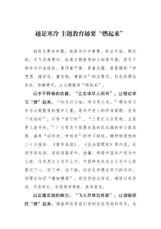 越是寒冷 主题教育越要“燃起来”.docx