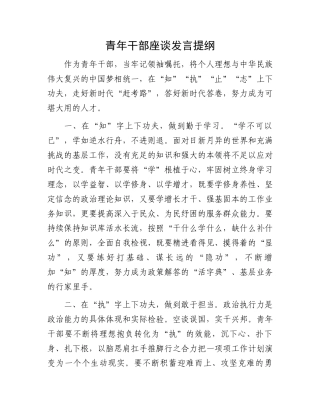 青年干部座谈发言提纲.docx
