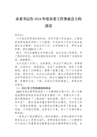 市委书记在2024年度市委工作务虚会上的讲话.docx