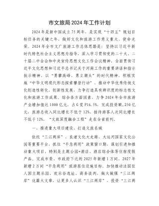 市文旅局2024年工作计划.docx