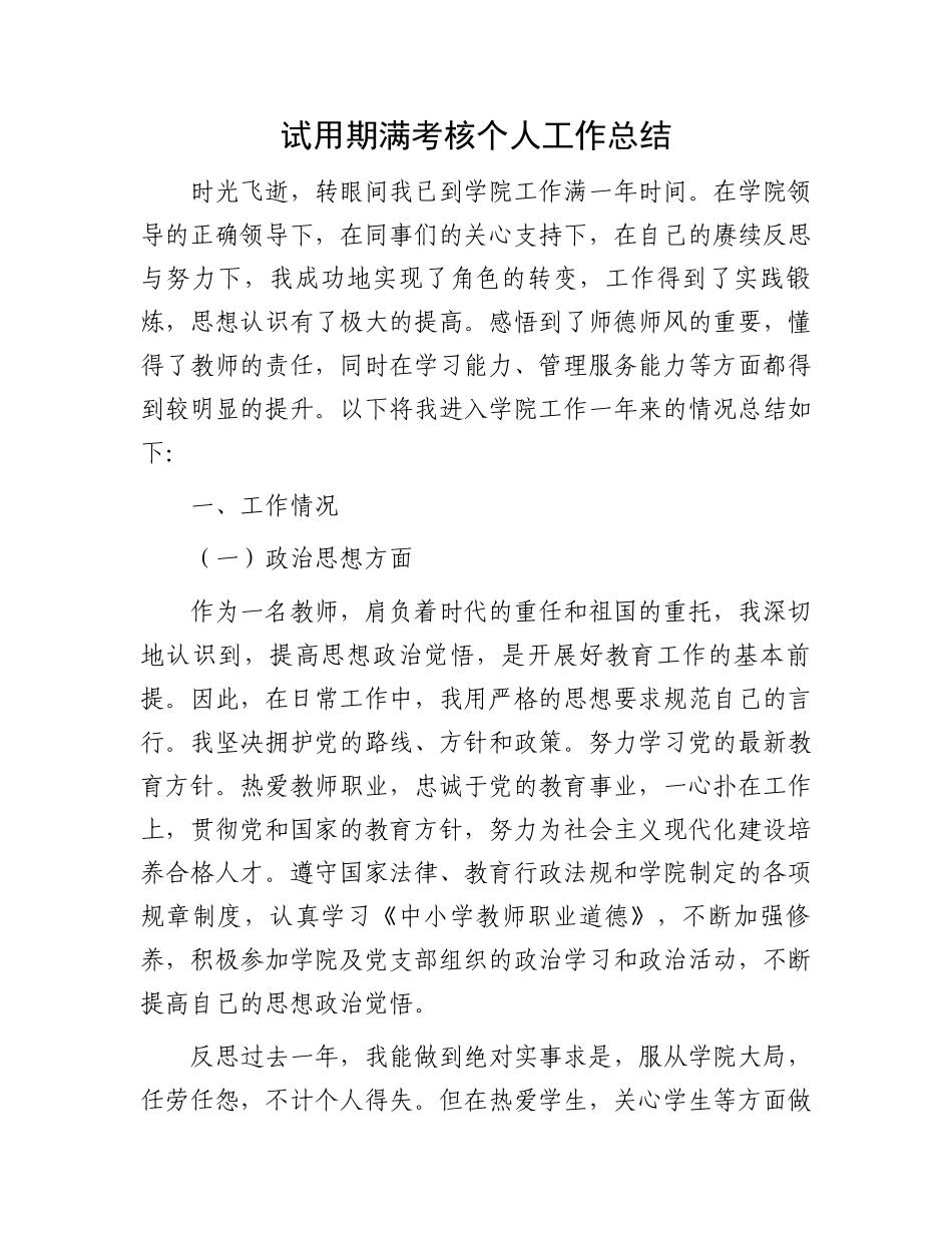 试用期满考核个人工作总结.docx_第1页