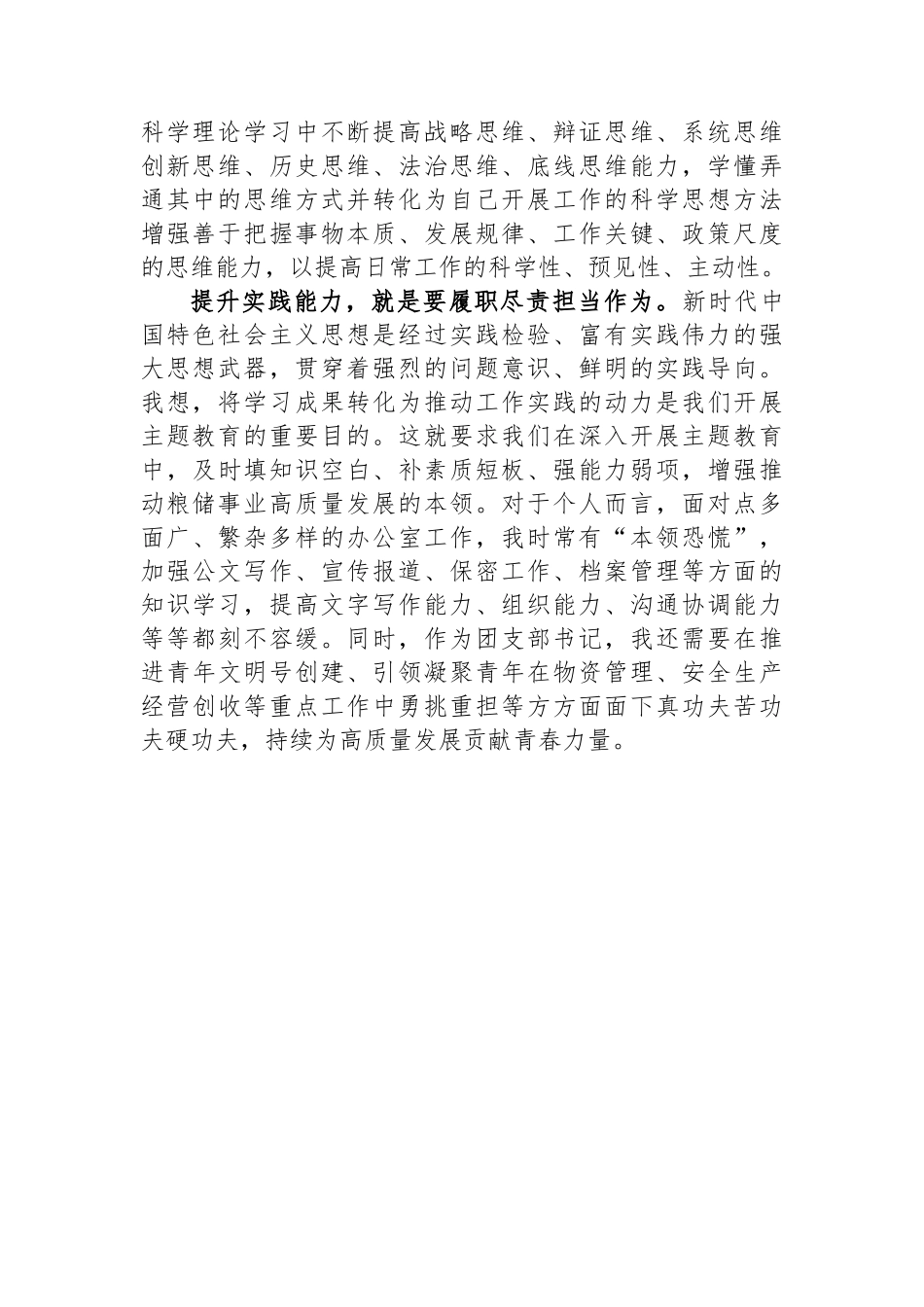 团支部书记主题教育研讨发言：努力提升政治能力、思维能力、实践能力.docx_第2页