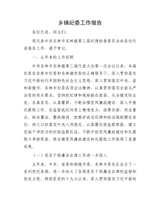 乡镇纪委工作报告.docx