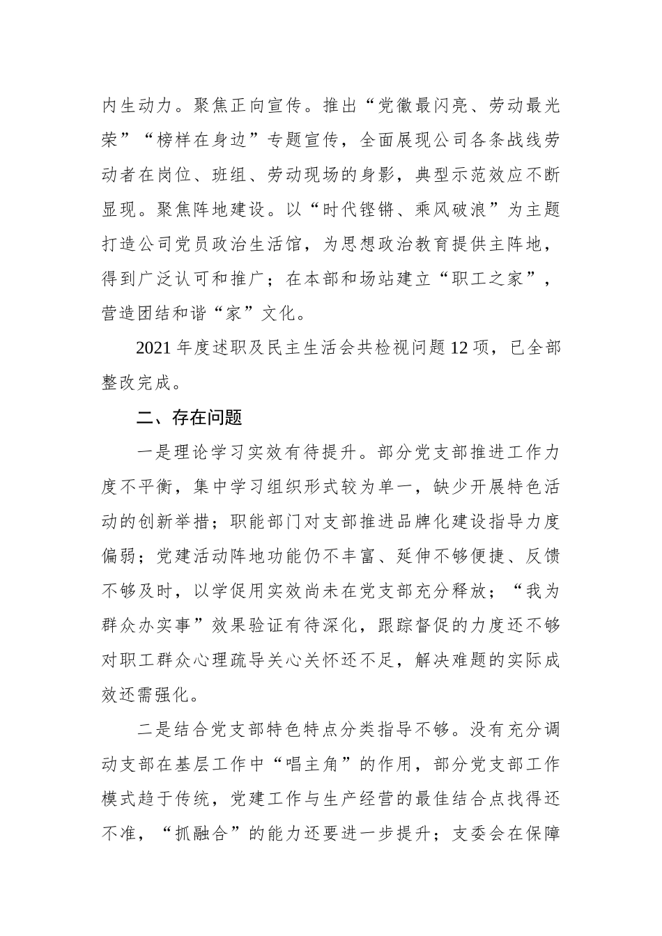 国企发电行业2022年度党委书记述职报告.docx_第3页