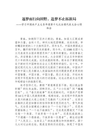 基层工作者学习共青团十九大精神心得体会.docx