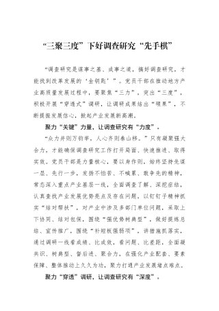 “三聚三度”下好调查研究“先手棋”.docx