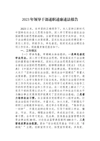 2023年领导干部述职述廉述法报告.docx