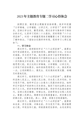 2023年主题教育专题二学习心得体会.docx