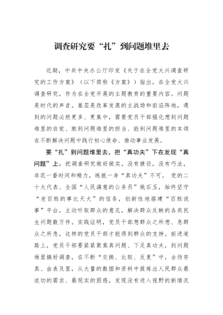 调查研究要“扎”到问题堆里去.docx
