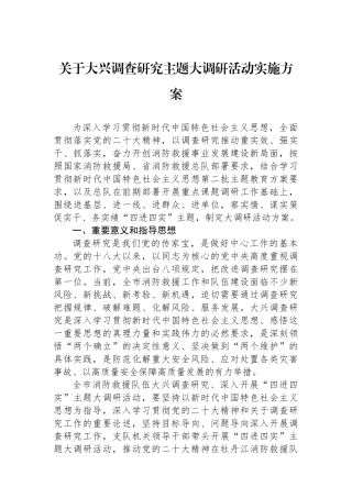 关于大兴调查研究主题大调研活动实施方案.docx
