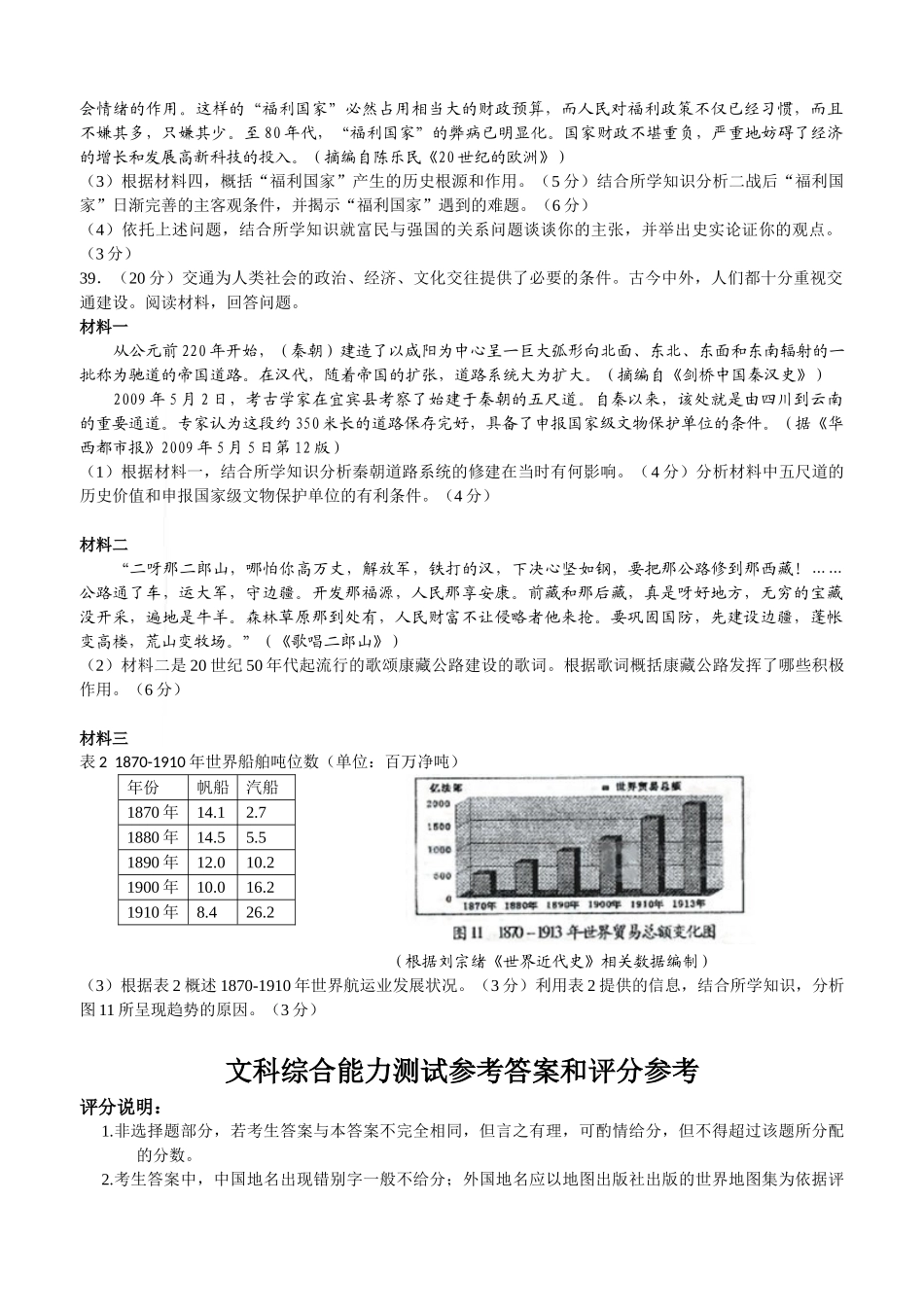 普通高等学校招生全国统一考试（历史部分）模拟试题.doc_第3页