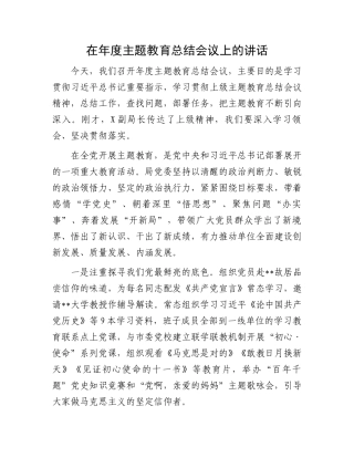 在年度主题教育总结会议上的讲话.docx