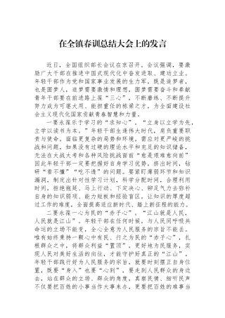 在全镇春训总结大会上的发言.docx