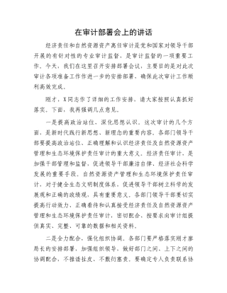 在审计部署会上的讲话.docx