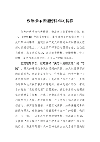 致敬榜样 读懂榜样 学习榜样.docx