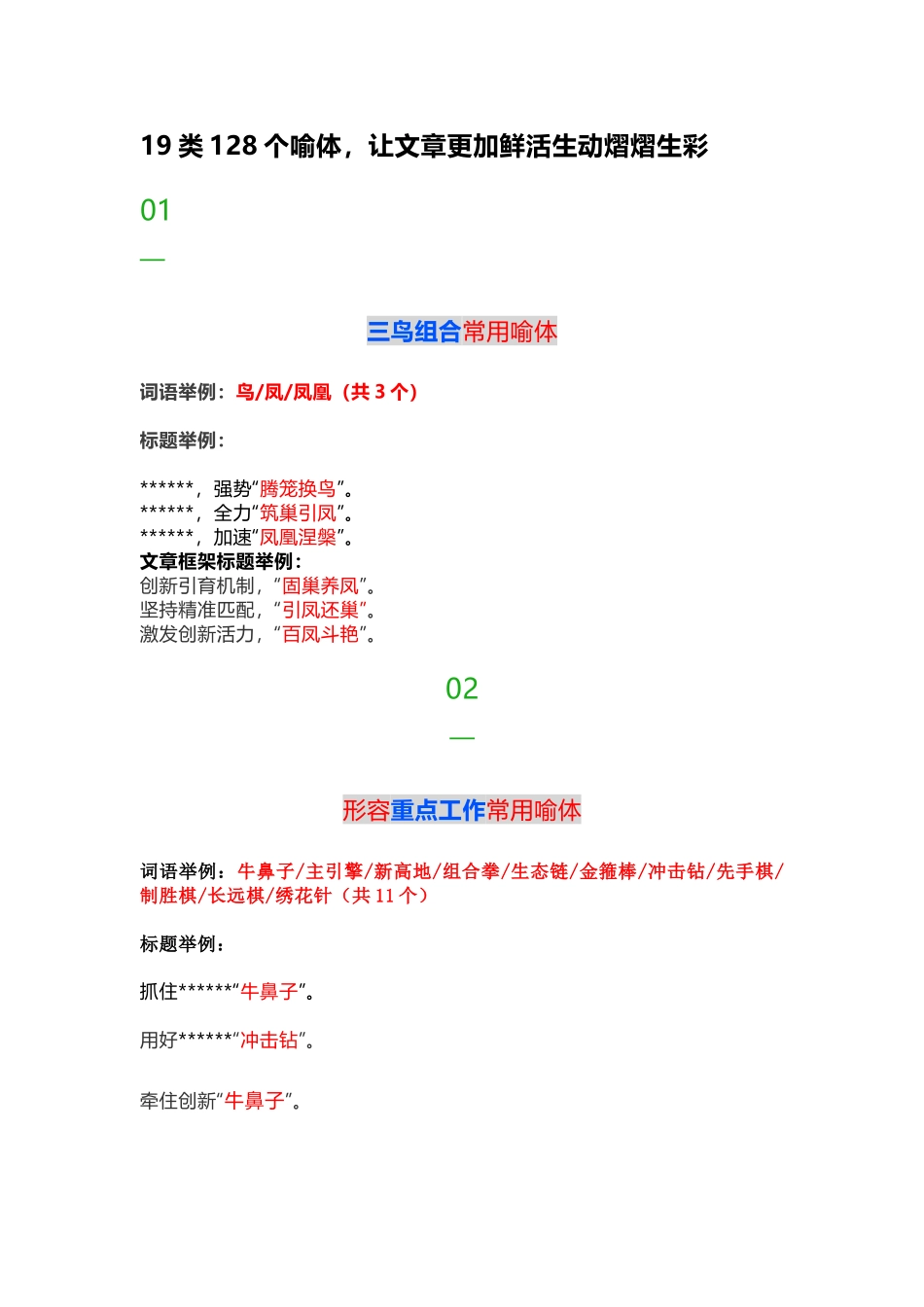 128个喻体，让的你文章更加鲜活生动熠熠生彩.docx_第1页