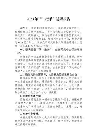 2023年“一把手”述职报告.docx