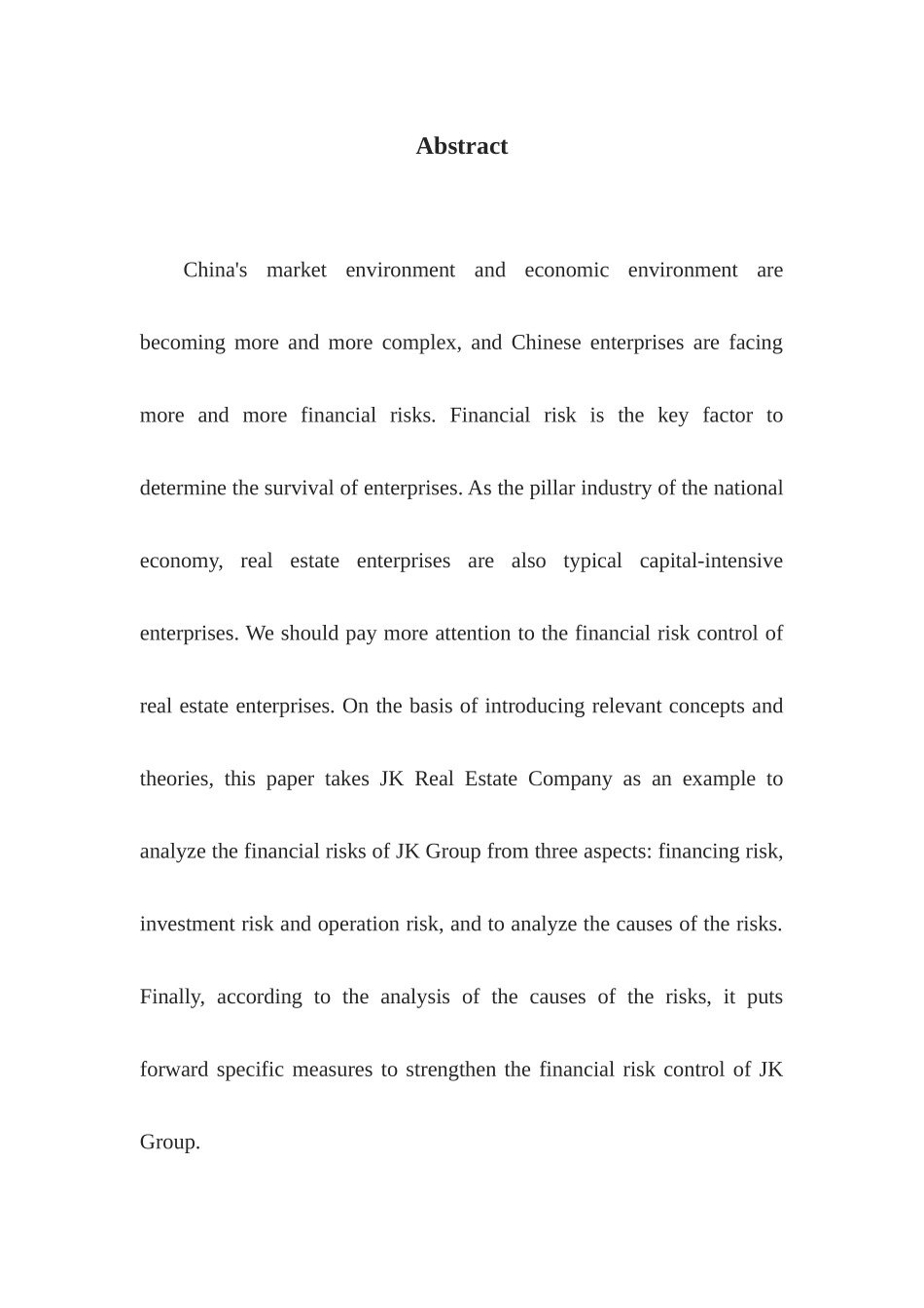 JK房地产公司财务风险控制的问题及其对策研究分析 会计学专业论文.docx_第2页