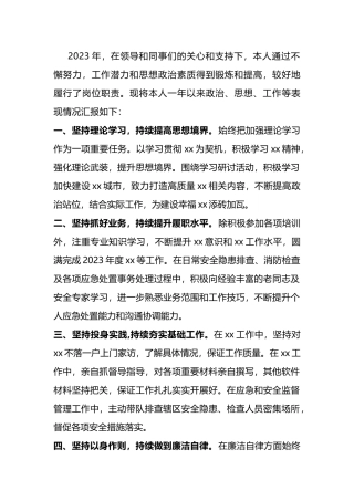 2023年个人述职述廉述责报告模板.docx