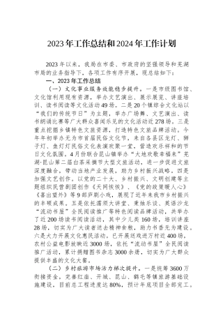 2023年工作总结和2024年工作计划.docx