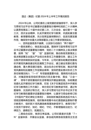 国企（集团）纪委2024年上半年工作情况报告.docx