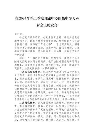 在2024年第二季度理论中心组集中学习研讨会上的发言.docx