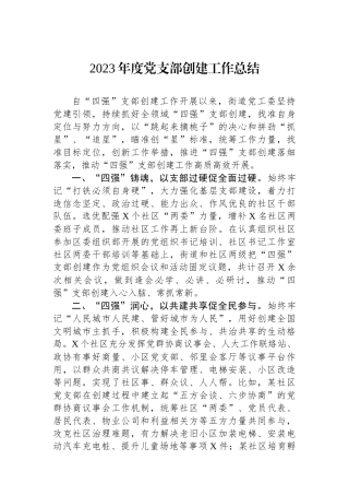 2023年度党支部创建工作总结.docx