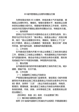 XX城市管理扬尘治理专项整治方案.docx