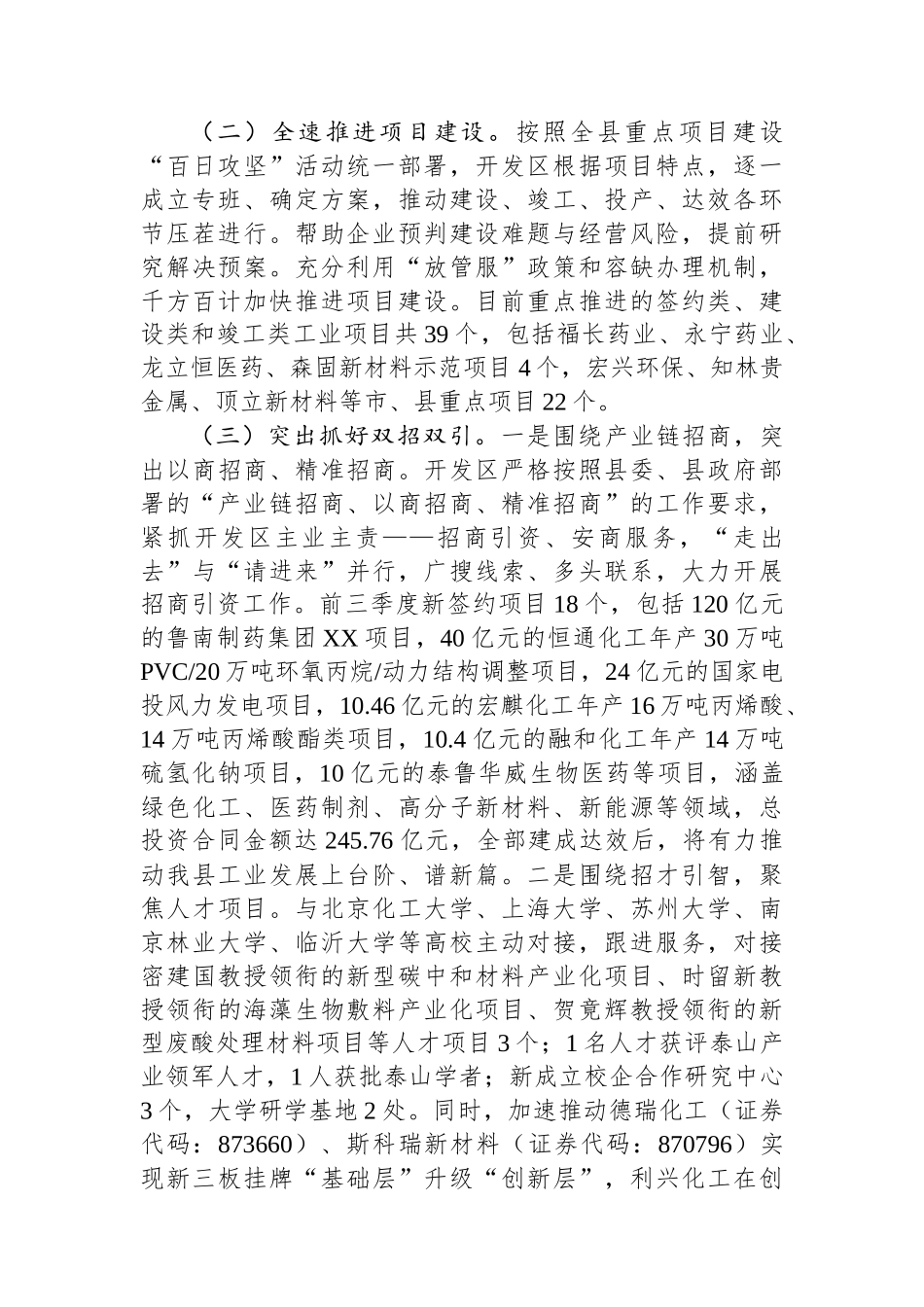 XX经济开发区2024年上半年工作总结和2024年下半年工作安排.docx_第2页