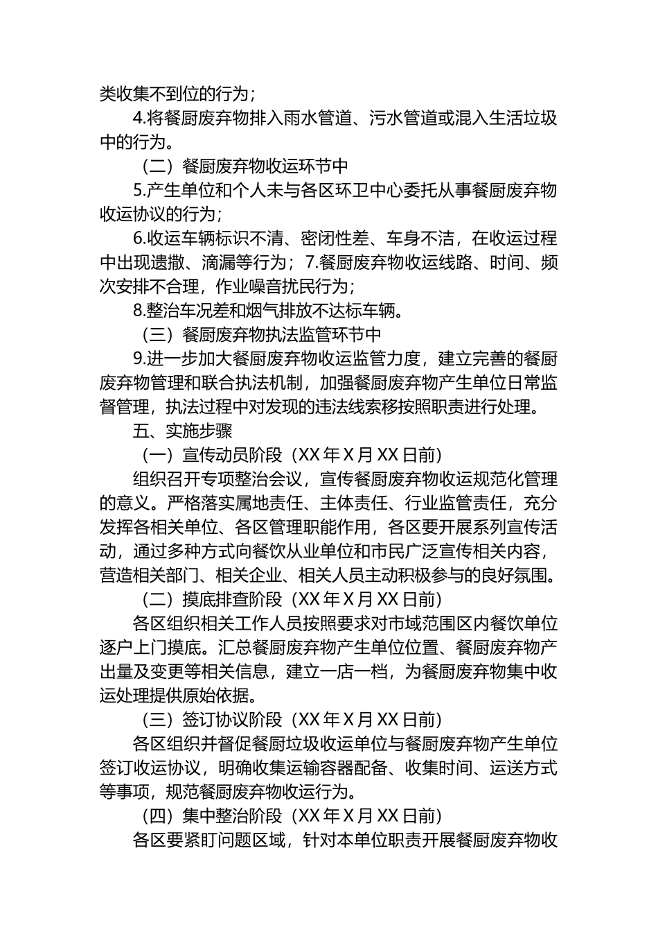 XX市城市管理餐厨废弃物收运专项整治方案.docx_第2页