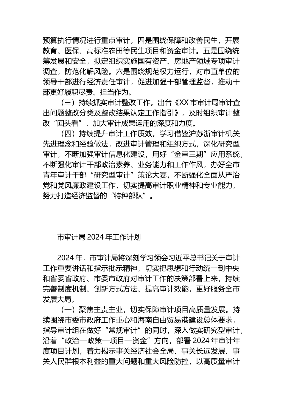审计局2024年工作计划汇编（4篇）.docx_第2页