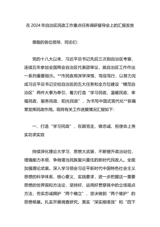 在2024年自治区民政工作重点任务调研督导会上的汇报发言.docx