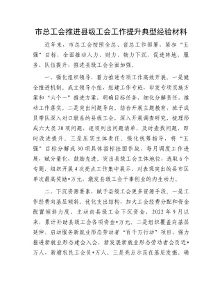 市总工会推进县级工会工作提升典型经验材料.docx