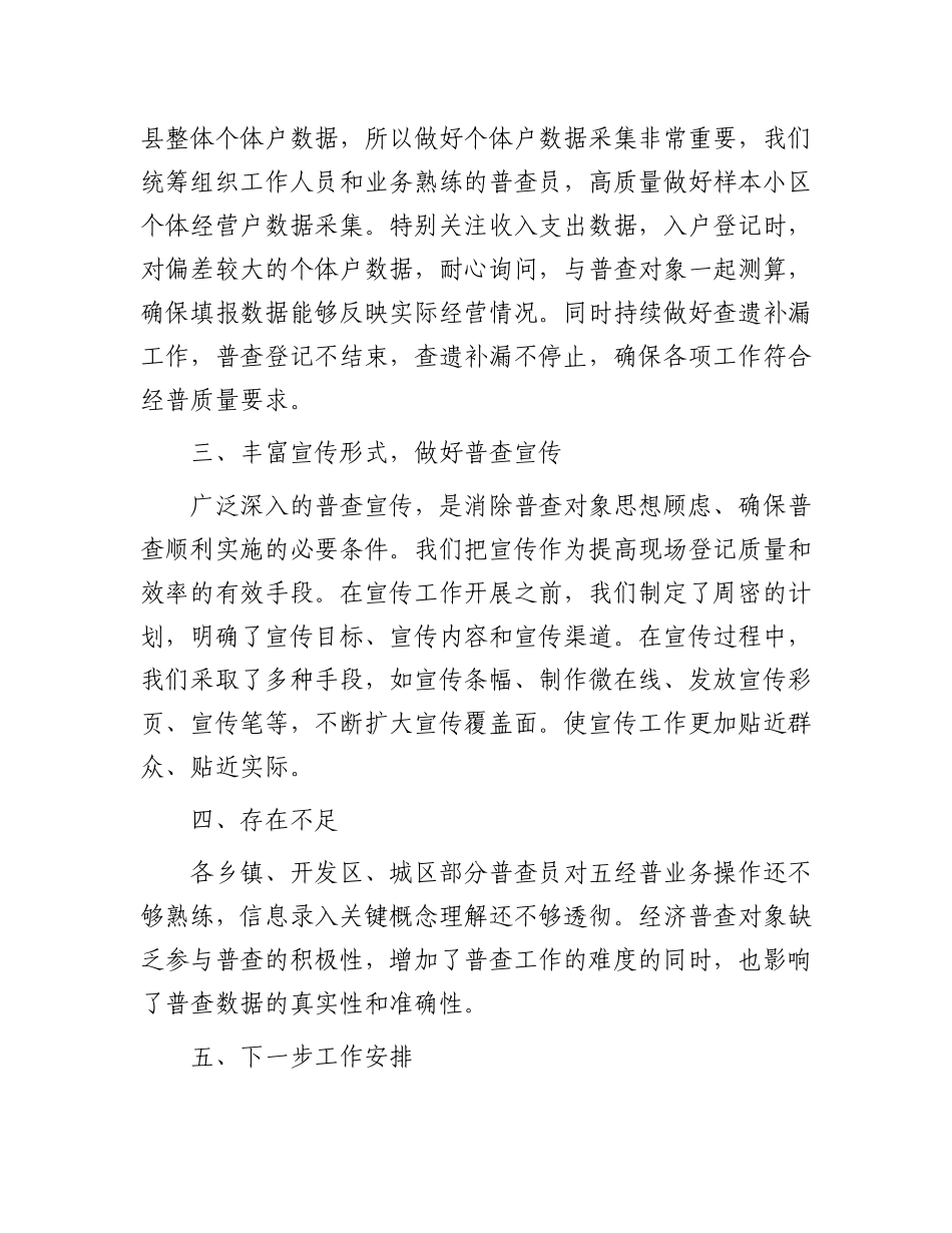 县第五次全国经济普查登记进展情况工作汇报.docx_第3页