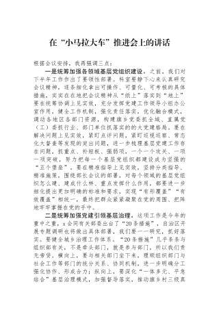 在“小马拉大车”推进会上的讲话.docx