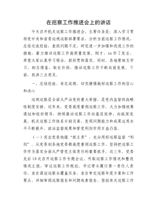 在巡察工作推进会上的讲话.docx