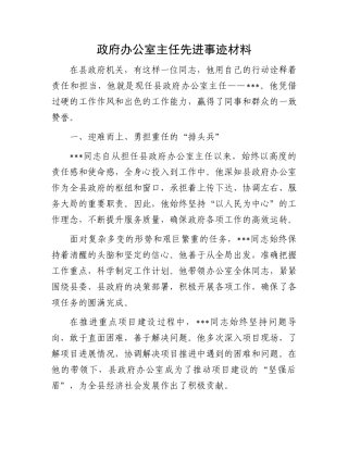 政府办公室主任先进事迹材料.docx