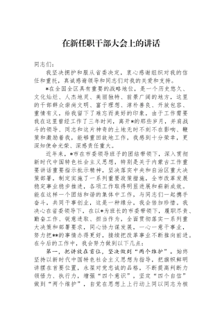 在新任职干部大会上的讲话.docx