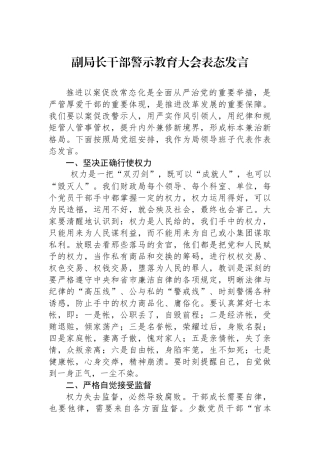 副局长干部警示教育大会表态发言.docx