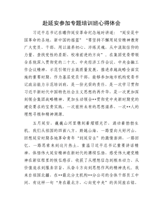 赴延安参加专题培训班心得体会.docx