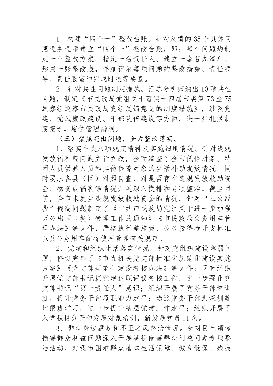 市民政局2024年巡察整改进展情况工作报告.docx_第2页