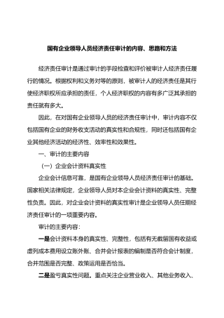 国有企业领导人员经济责任审计的内容、思路和方法.docx